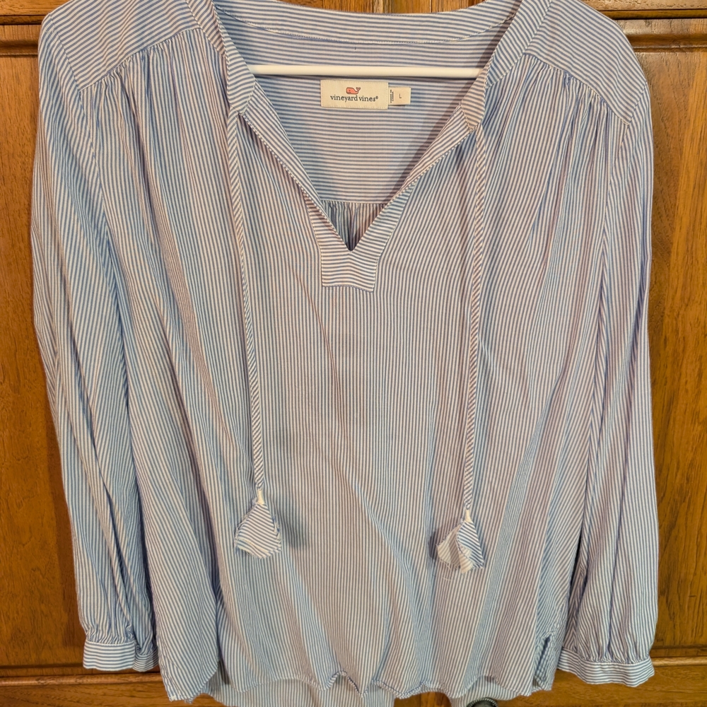 Vineyard Vines Blue and White Striped Top